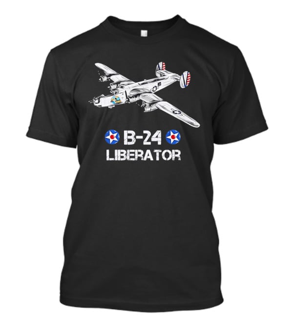 B 24 Liberator WWII Bomber American Military Aviation Vintage Aircraft T-Shirt