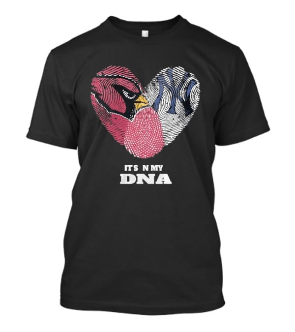 Cardinals Yankees It's In My DNA Fingerprint Heart Fan T-Shirt