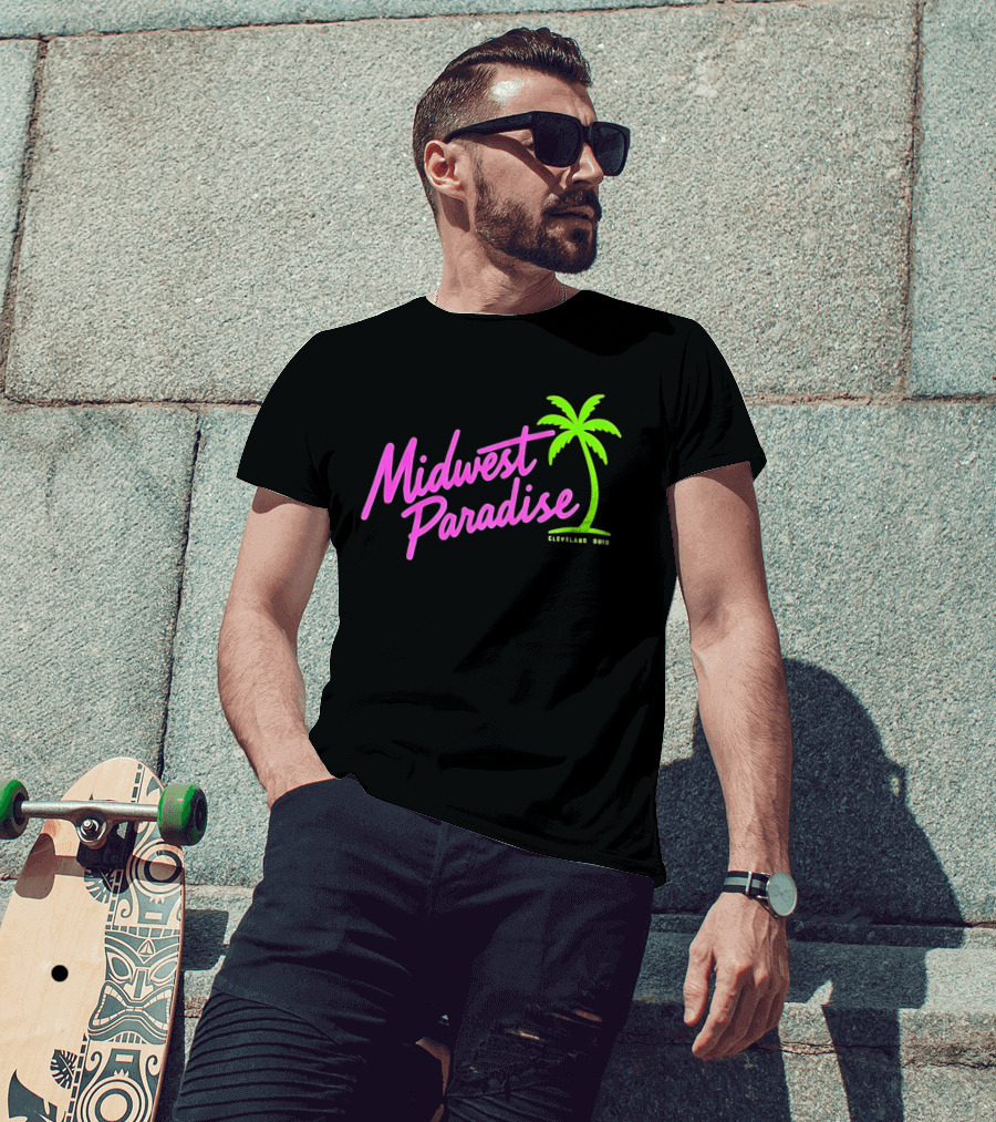 Midwest Paradise Cleveland Ohio Palm Tree T-Shirt
