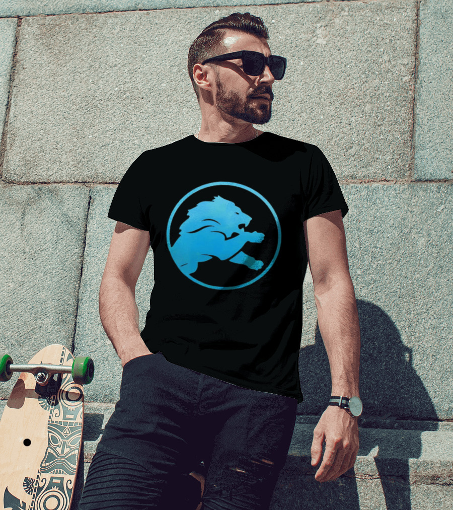 Detroit Lions Roaring Blue Iconic Circle T-Shirt