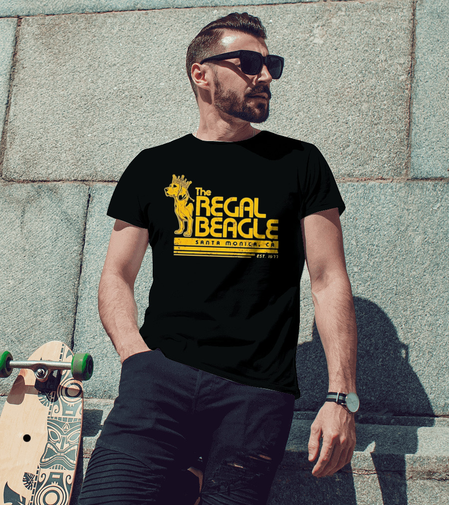 The Regal Beagle Santa Monica CA Est 1977 Crowned Dog T-Shirt