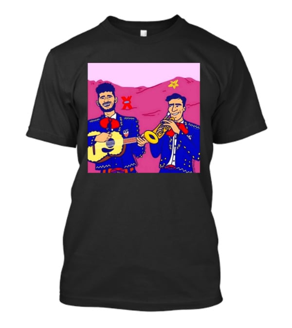USA Mariachi Musicians Mexican Culture Guitar Trumpet Stars Mountains T-Shirt