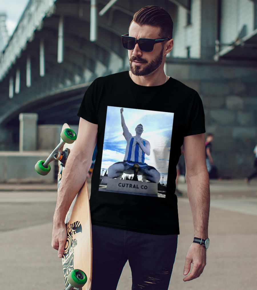 Messi Argentina Sculpture Cutral Co Legendary Statue Victory Celebration T-Shirt