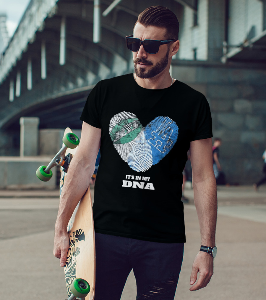 Los Angeles Dodgers It's In My DNA Fingerprint Heart T-Shirt