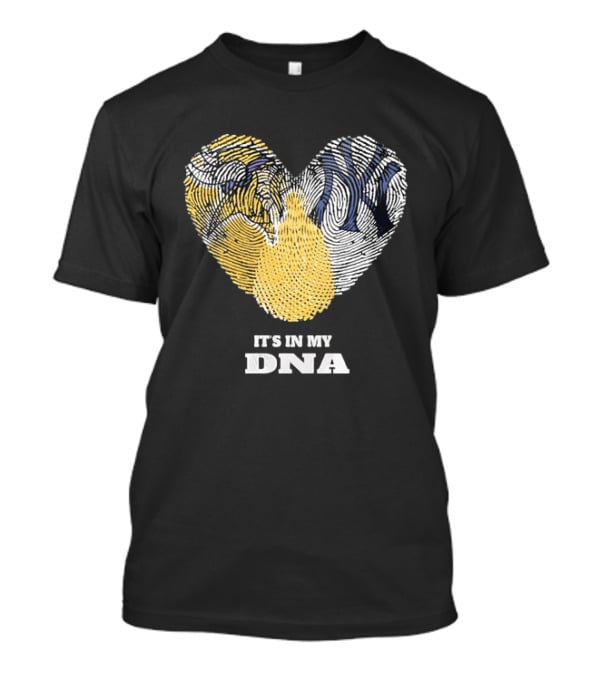 New York Yankees Heart It's In My DNA Fingerprint T-Shirt