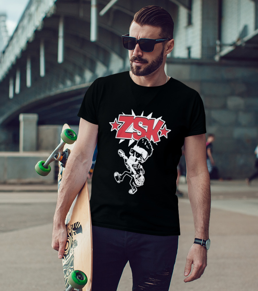 ZSK Die Sind Okay Tour Skeleton Guitar Punk Rock T-Shirt
