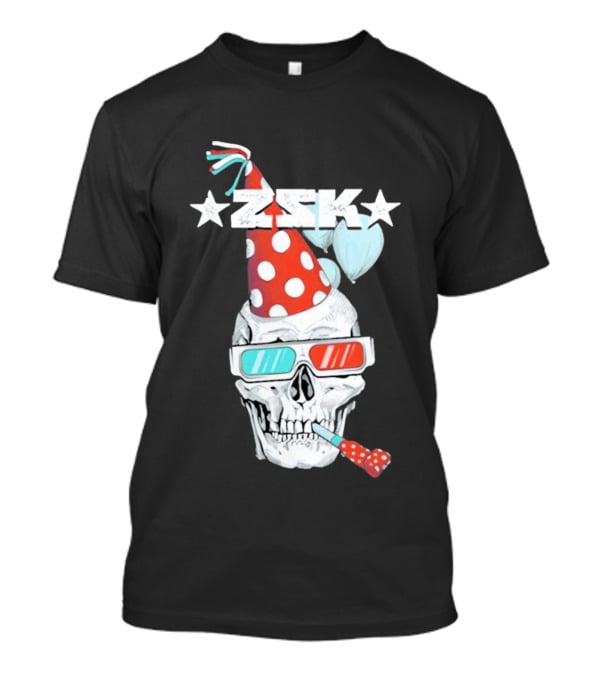 ZSK Skull Party Hat 3D Glasses Fun T-Shirt