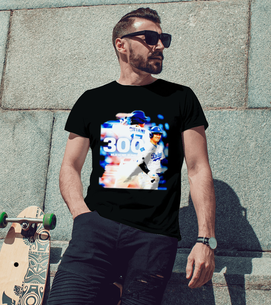 Shohei Ohtani 300 MLB Home Runs Los Angeles Dodgers Milestone Celebration T-Shirt
