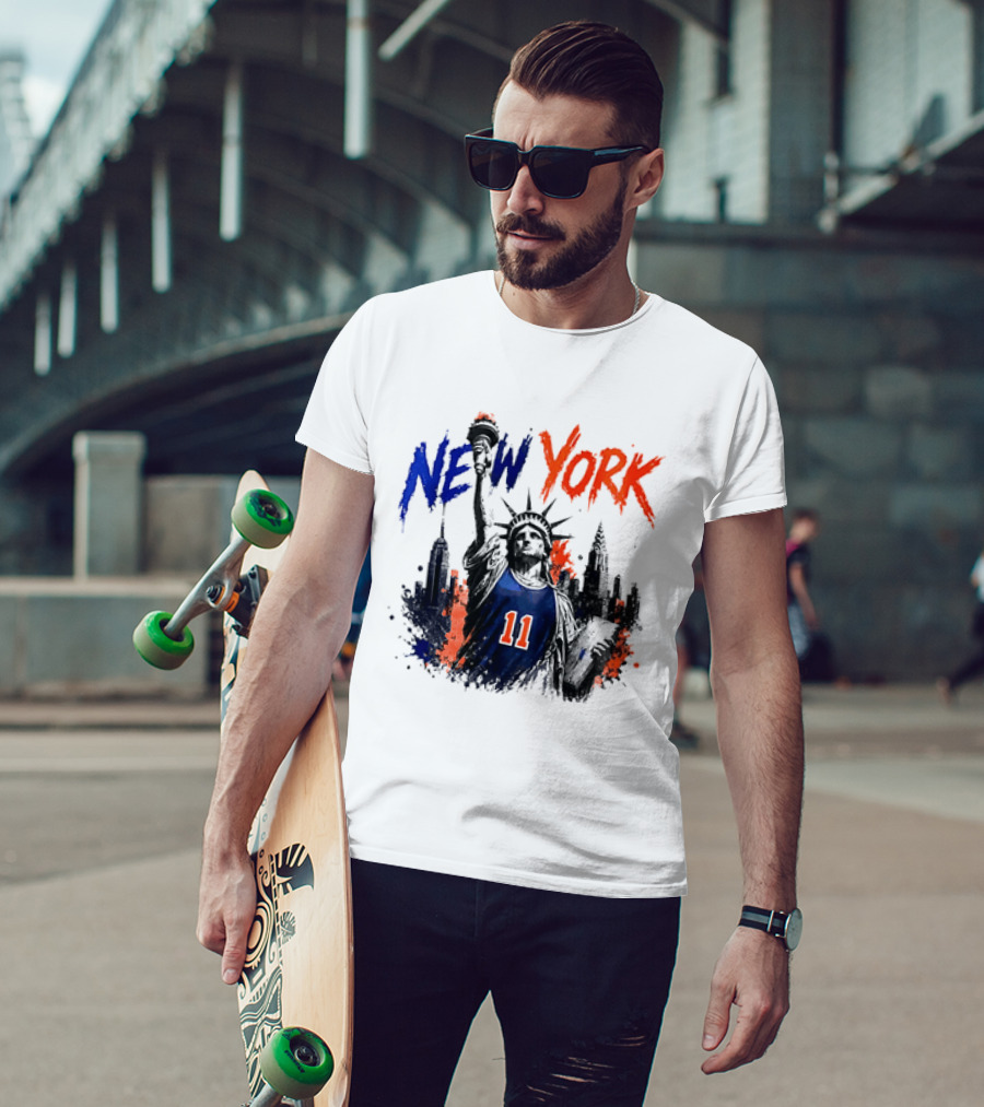 New York Statue Of Liberty Knicks Jersey City Skyline 11 T-Shirt