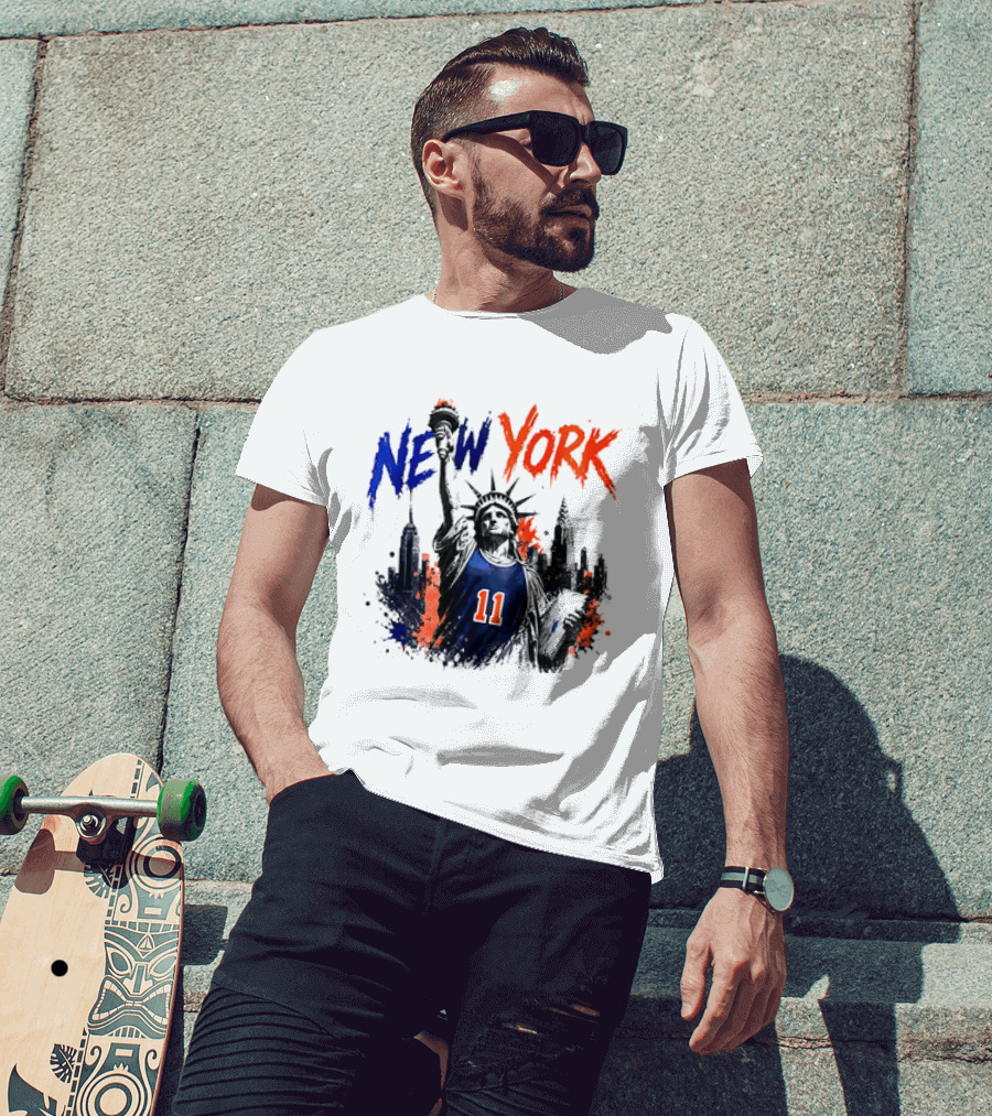 New York Statue Of Liberty Knicks Jersey City Skyline 11 T-Shirt