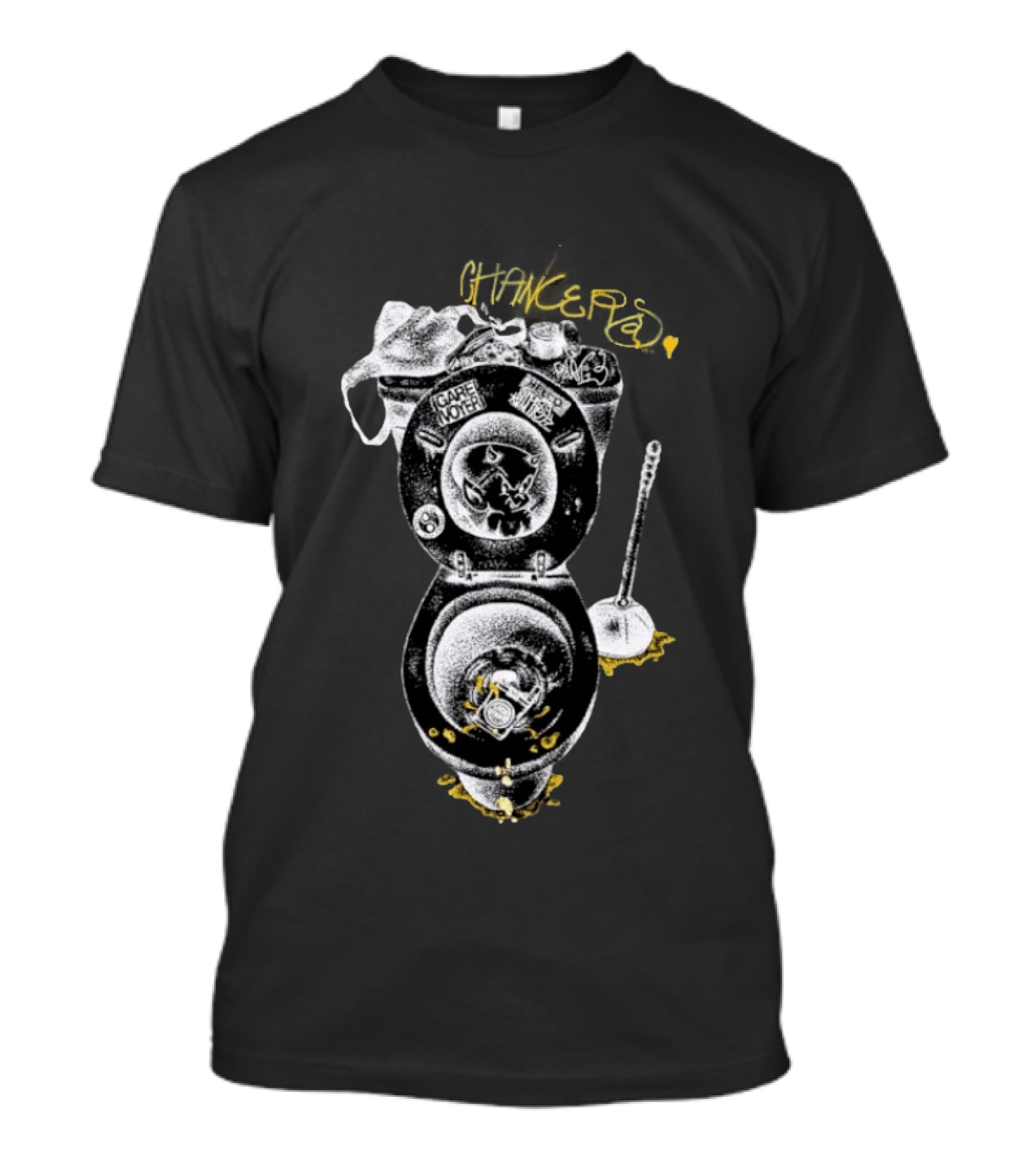 Chanceas Devil In Toilet With Camera Not On This Earth Plunger Scene T-Shirt