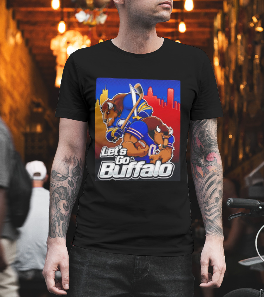 Let's Go Buffalo City Sports Teams Hockey Football Collage T-Shirt