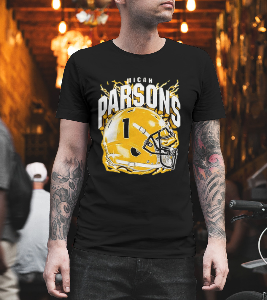Micah Parsons No 1 Football Helmet Explosion T-Shirt