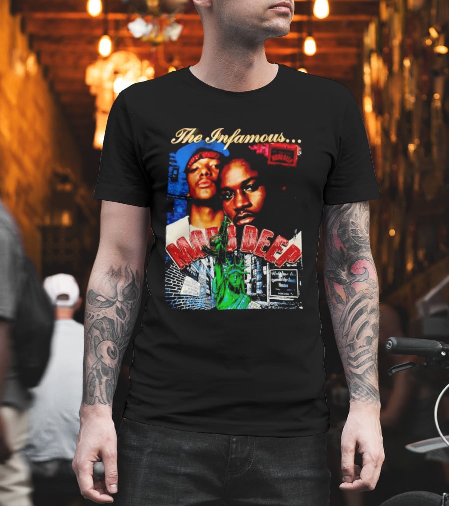The Infamous Mobb Deep Havoc Prodigy Queensbridge South Houses New York City Statue Of Liberty T-Shirt