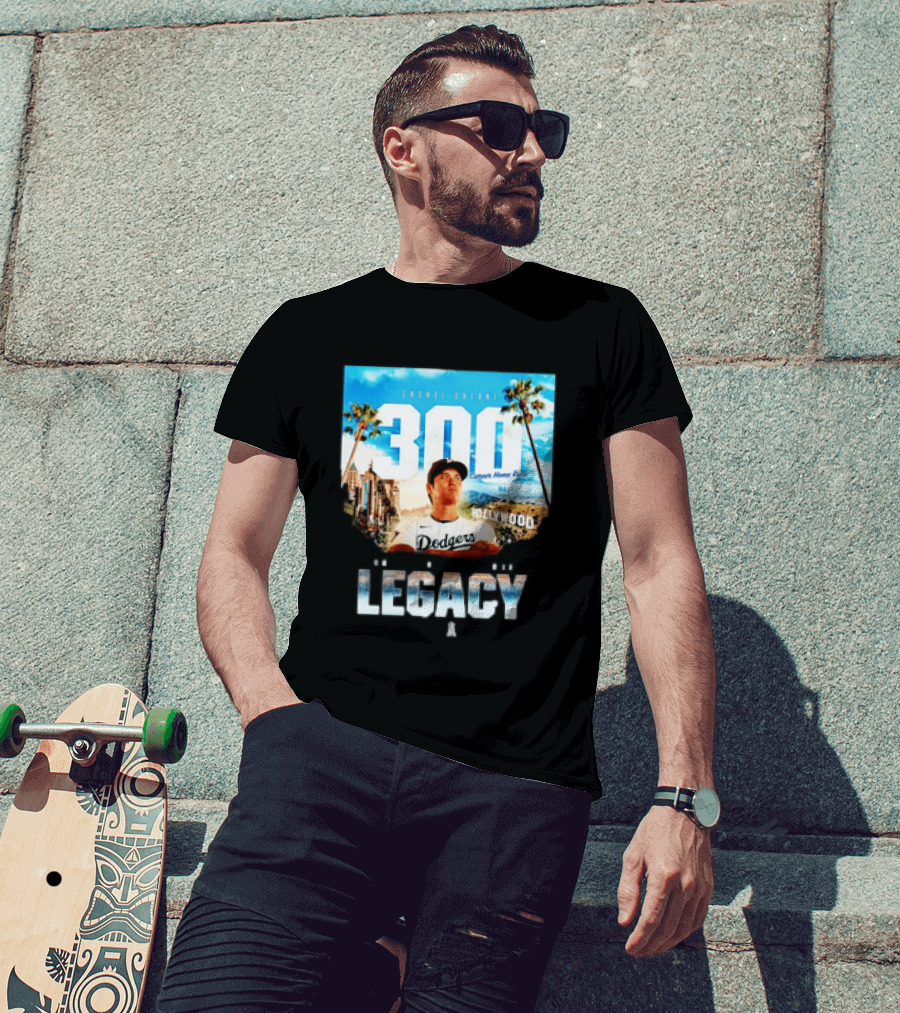 Shohei Ohtani 300 Career Home Runs Los Angeles Legacy Hollywood Dodgers T-Shirt