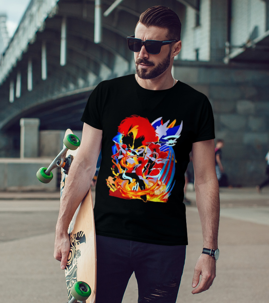 Stark Frieren Beyond Journey's End Anime Dynamic Colorful Scene T-Shirt