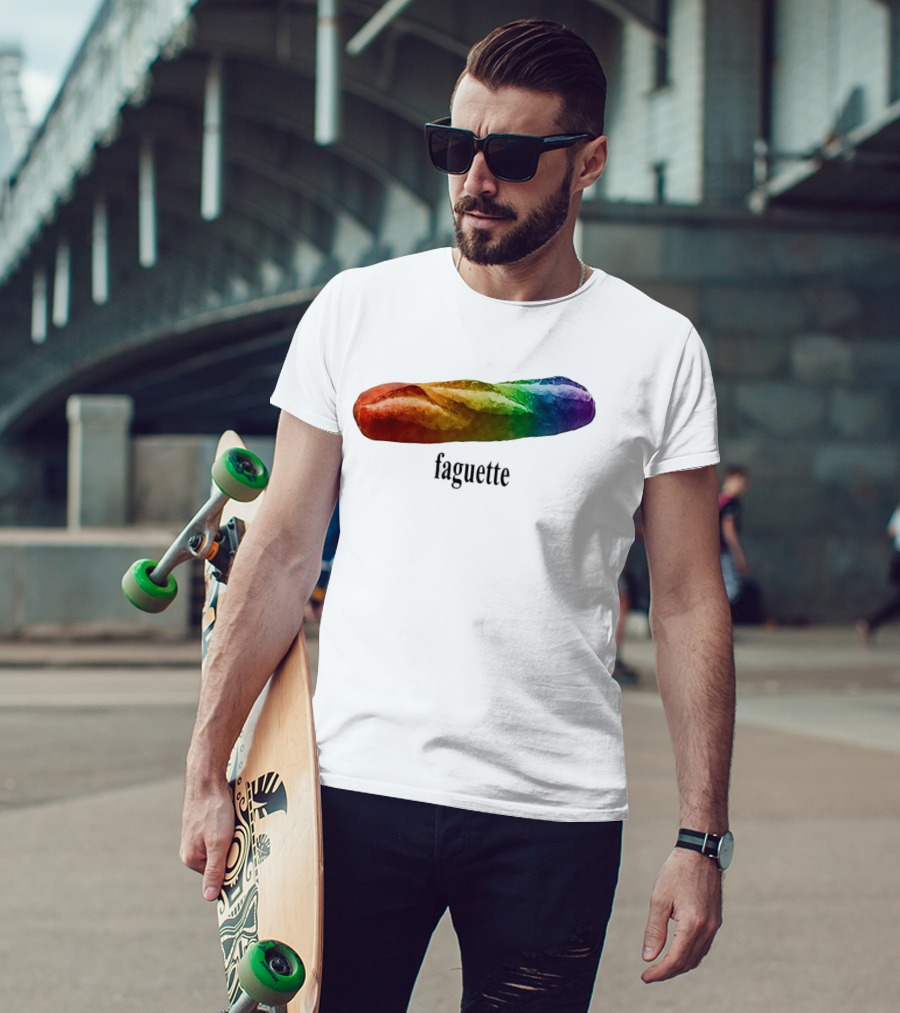 Baguette Rainbow Faguette LGBT Pride Colorful Bakery Equality T-Shirt