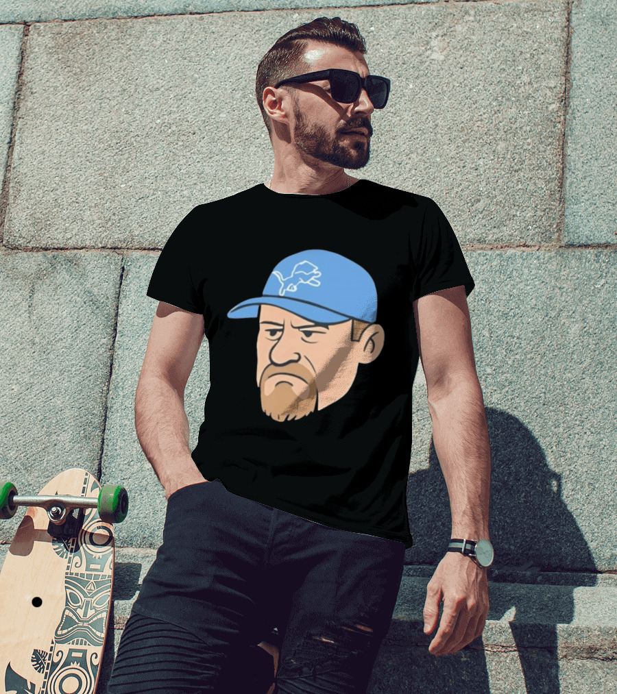 Detroit Lions Grumpy Man With Hat Football Team Fan T-Shirt