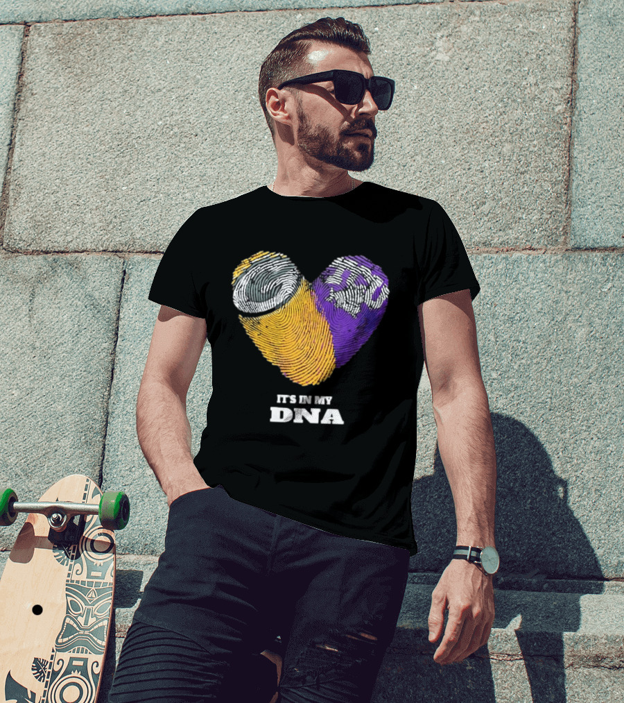 Green Bay Packers TCU Horned Frogs It's In My DNA Heart Fingerprints Fan Love T-Shirt