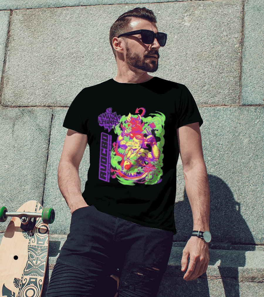 Rob Van Dam 2 Many Blunts RVD CBD Hall Of Fame Wrestler Psychedelic Smoke Dragons T-Shirt