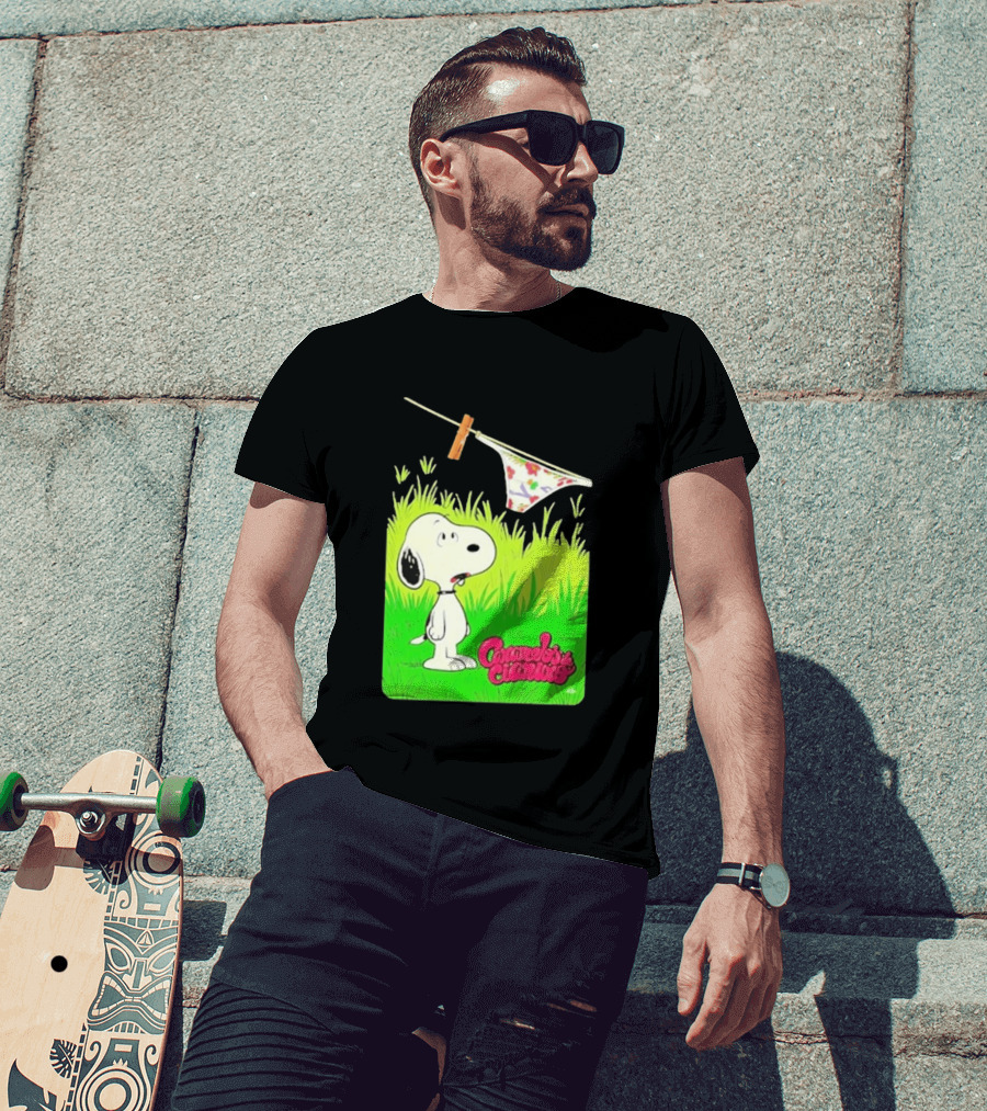 Snoopy Caramelos De Cianuro En Español Classic Cartoon And Rock Band Fusion T-Shirt