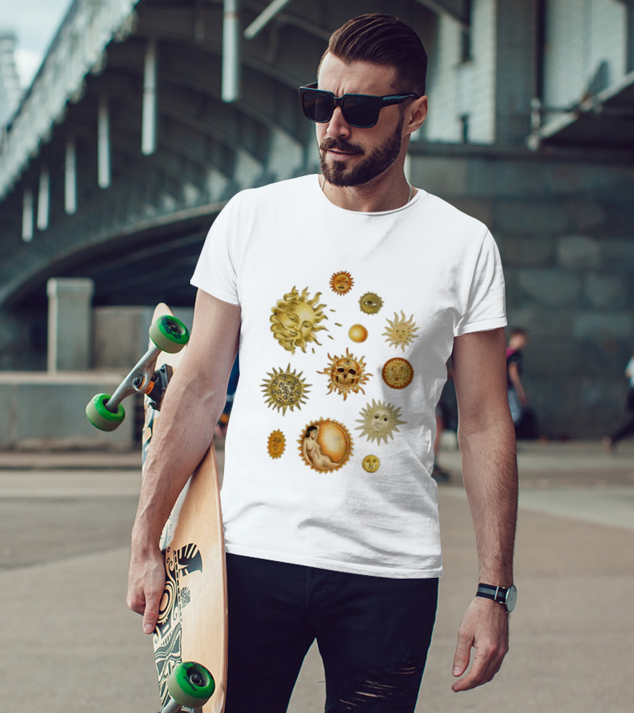 Celestial Sun Orbs Alchemy Mystic Symbols Occult Mystical T-Shirt