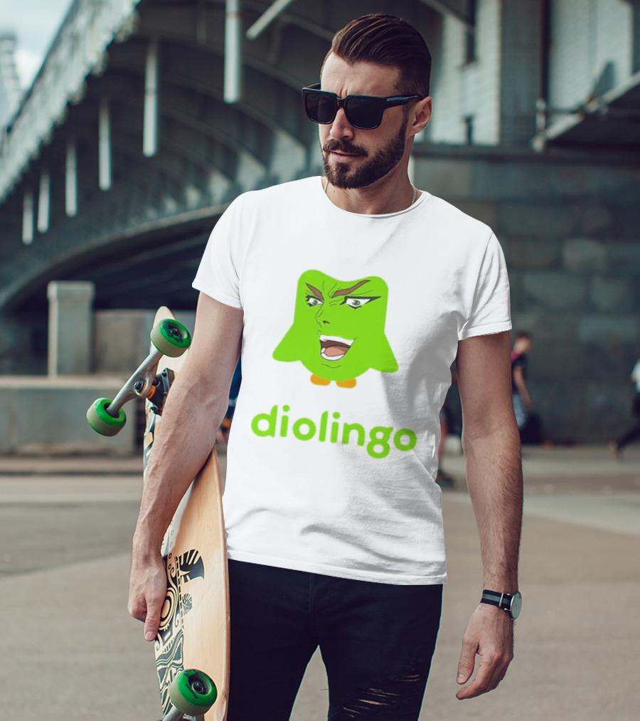 Diolingo Duolingo Owl Dio Brando Meme JoJo's Bizarre Adventure T-Shirt