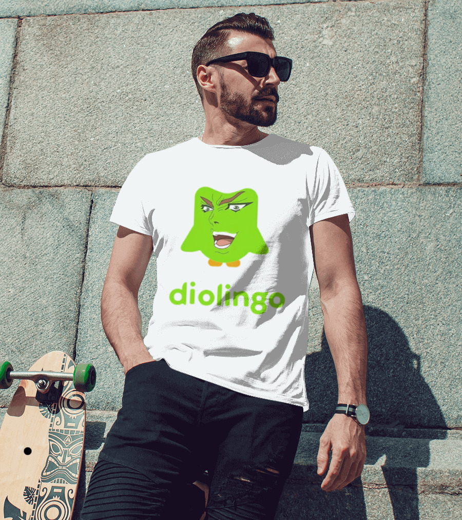 Diolingo Duolingo Owl Dio Brando Meme JoJo's Bizarre Adventure T-Shirt