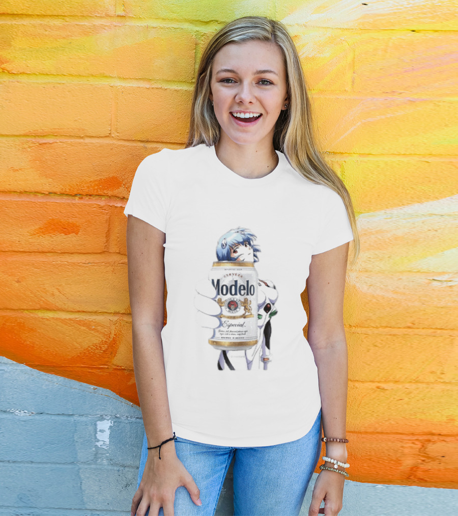 Rei Ayanami Modelo Especial Beer Neon Genesis Evangelion T-Shirt