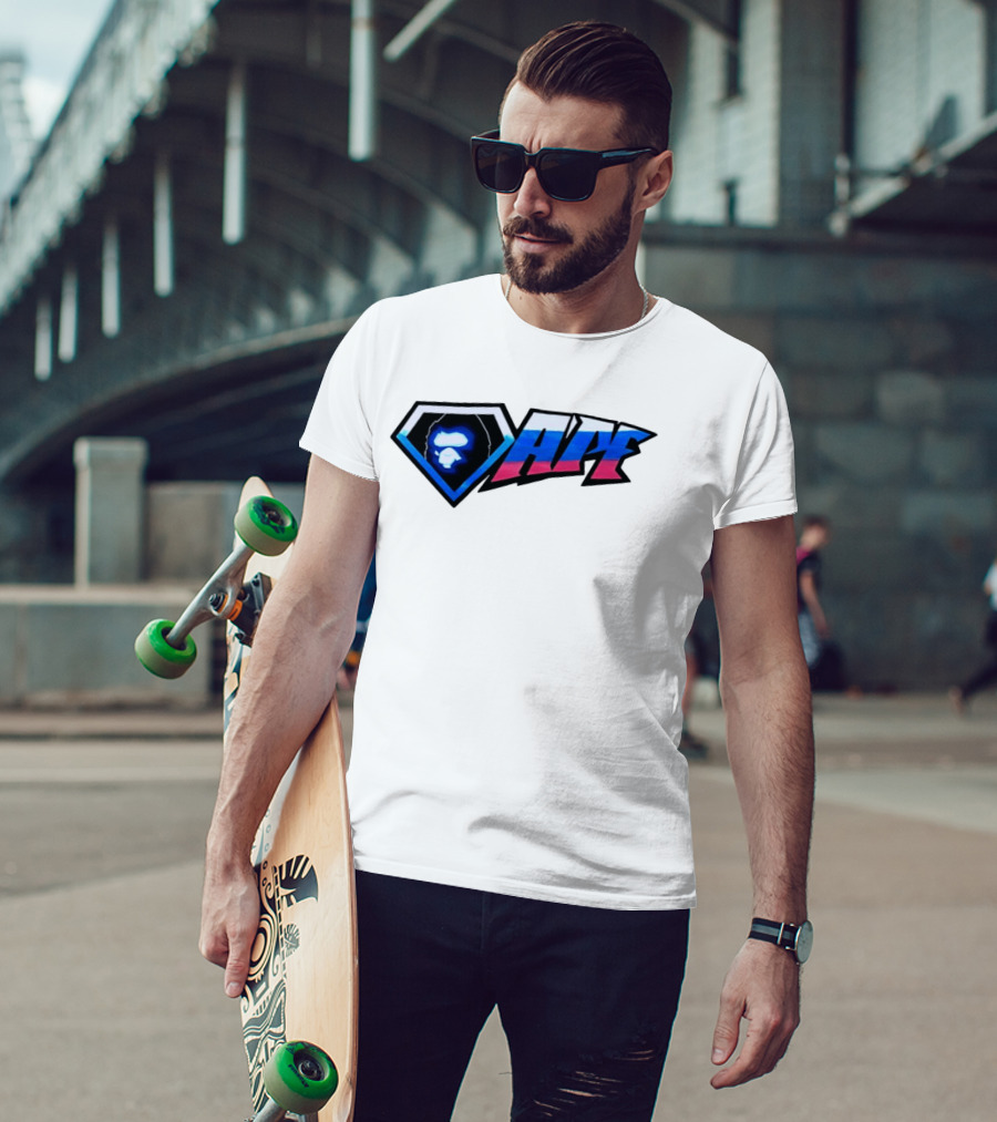 Gorilla Diamond APE Shield Blue Red Gradient T-Shirt
