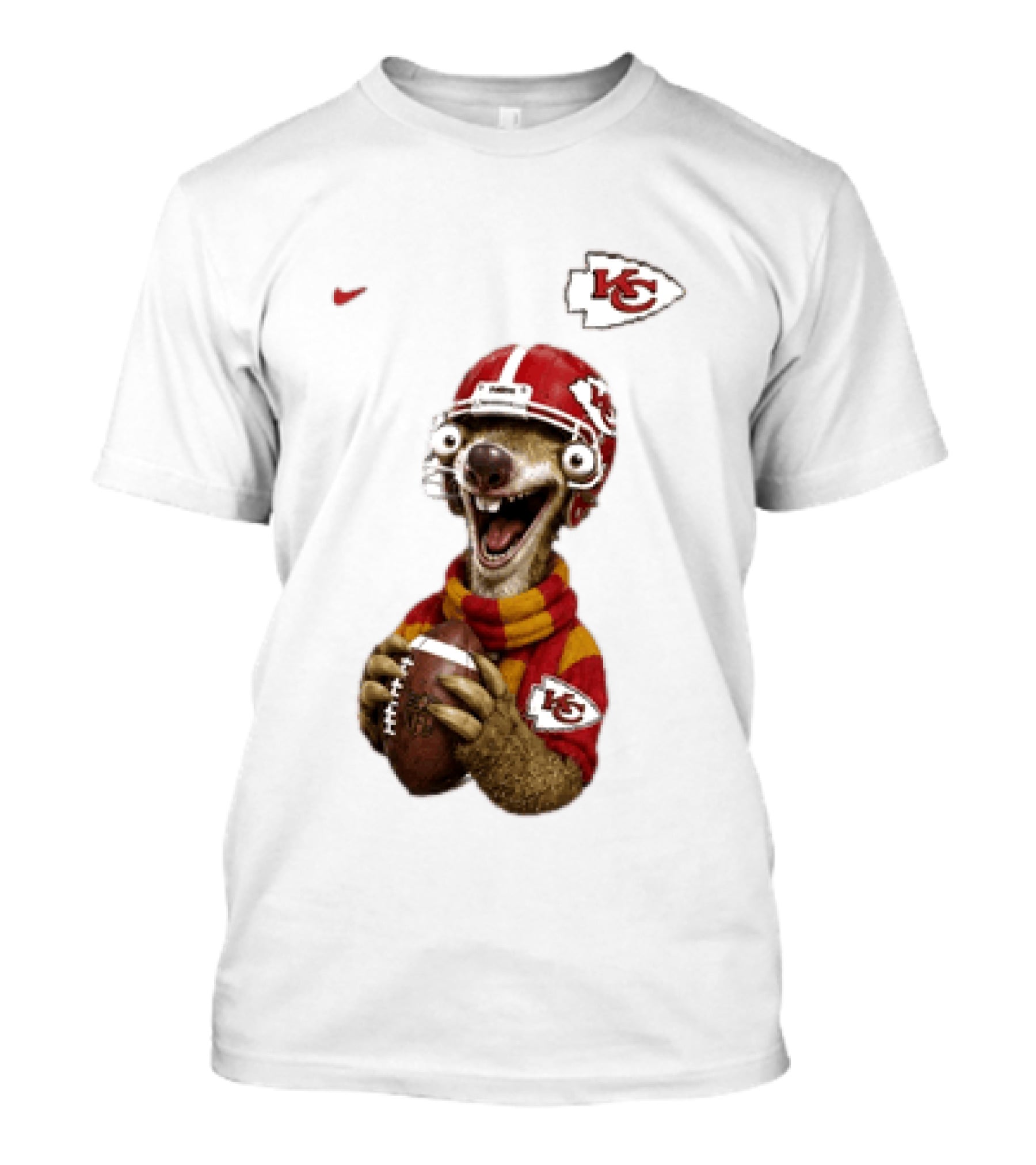Sid The Sloth Kansas City Chiefs Helmet Football Fanatic T-Shirt