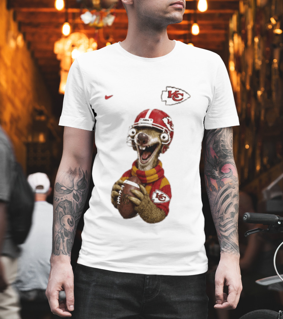 Sid The Sloth Kansas City Chiefs Helmet Football Fanatic T-Shirt