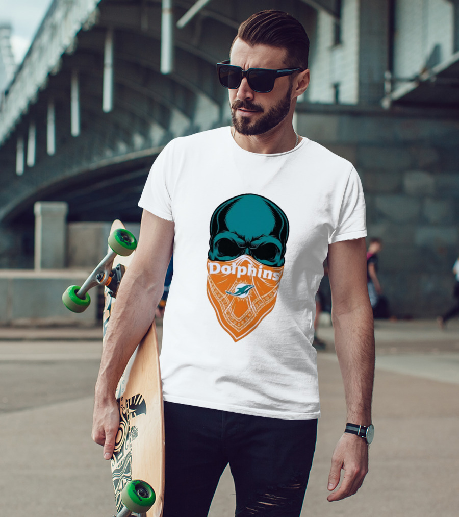 Miami Dolphins Skull Bandana With Team T-Shirt