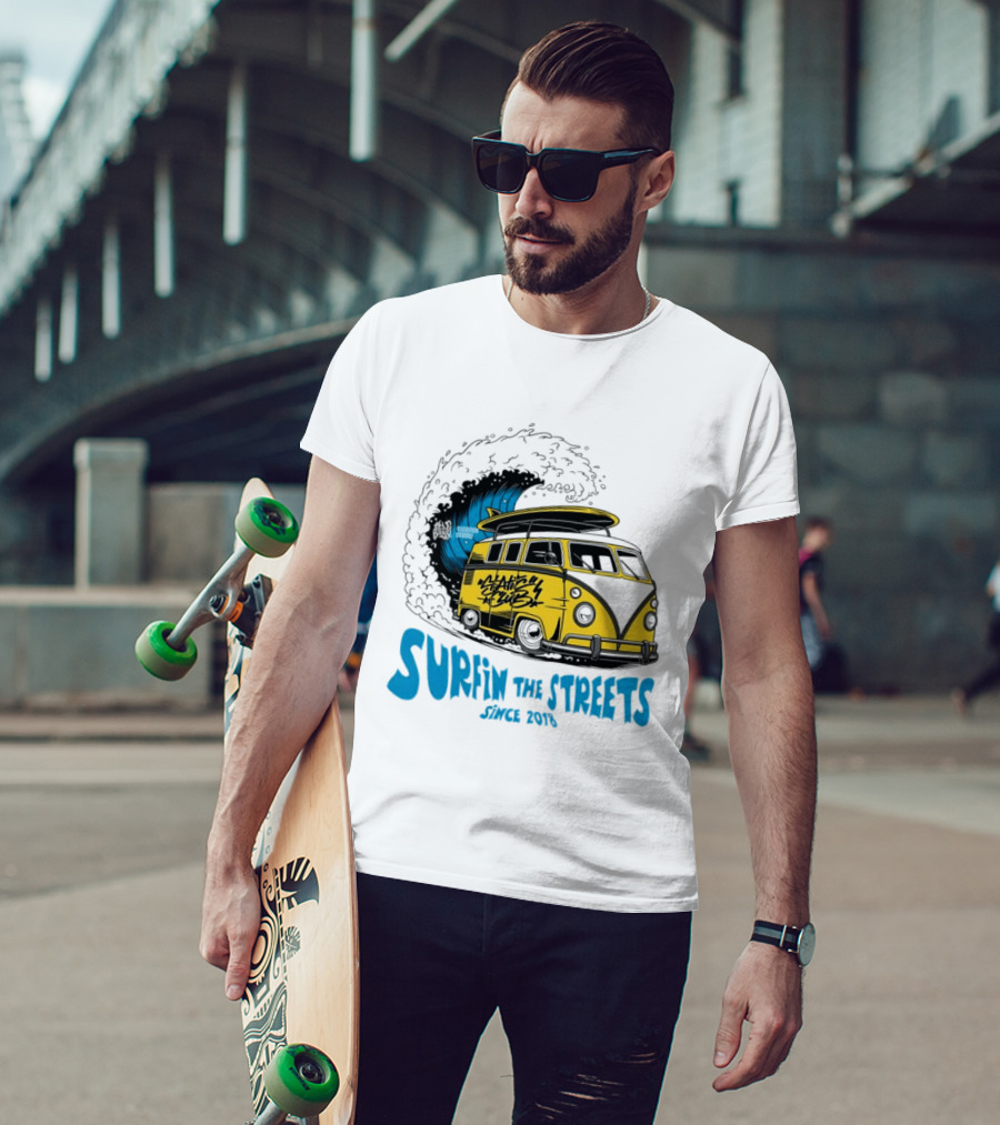 Static Club Volkswagen Bus Surfing Adventure Surfin The Streets Since 2018 T-Shirt