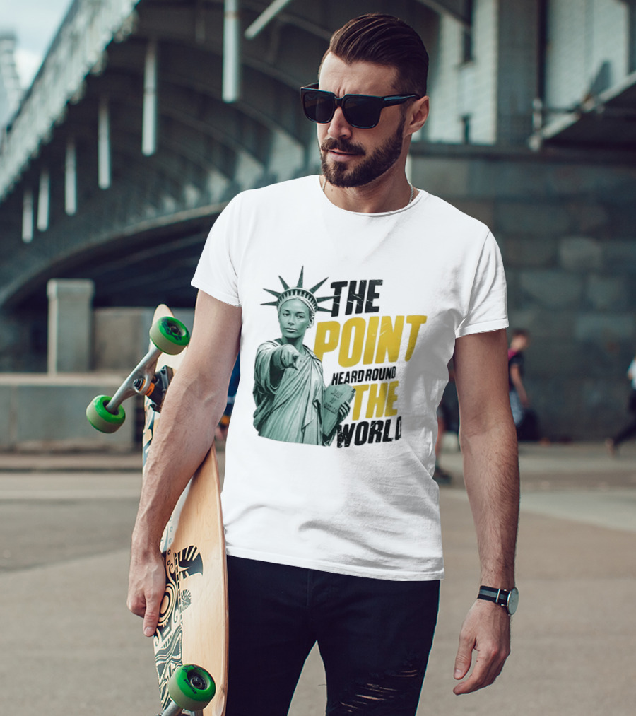 The Point Heard Round The World Statue Of Liberty Sophie Cunningham Indiana Fever T-Shirt