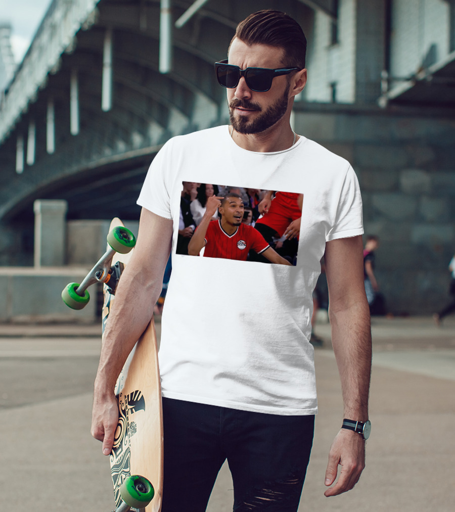 Victor Wembanyama Pointing Wearing Egypt National Football Team Kit T-Shirt