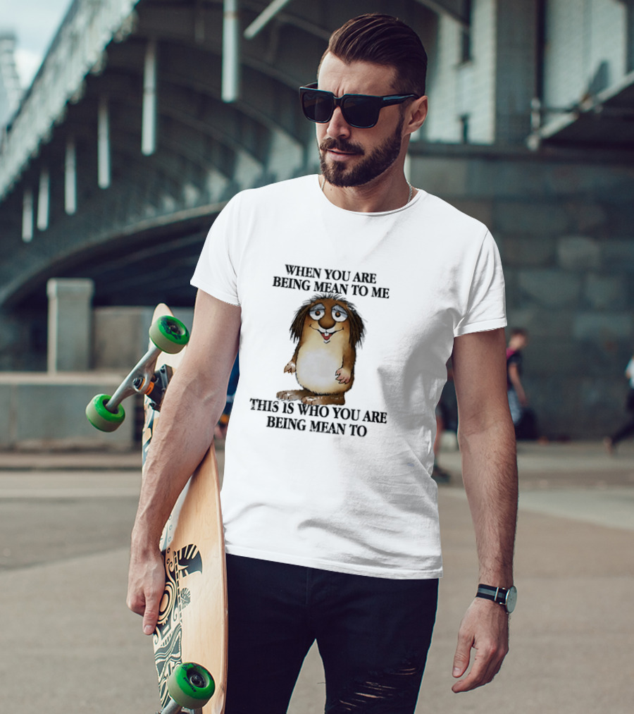 When You Are Being Mean To Me This Is Who You Are Being Mean To Brown Furry Cartoon T-Shirt
