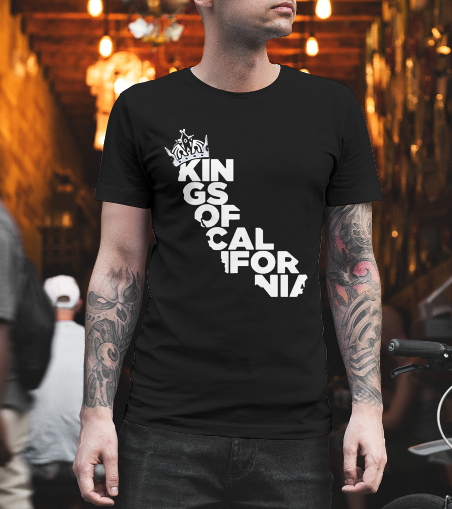 Kings Of California Crown Text Map T-Shirt