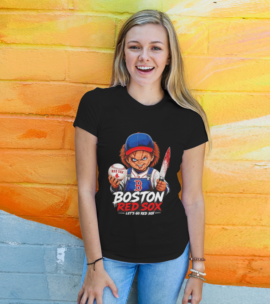 Boston Red Sox MLB Baseball Let's Go Red Sox Chucky T-Shirt