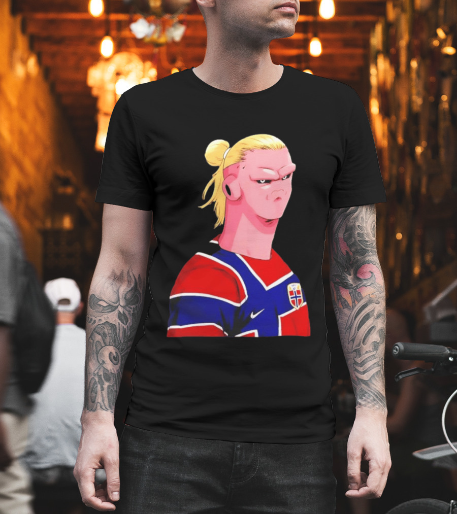 Erling Haaland Cartoon Norway National Football Team Norge T-Shirt