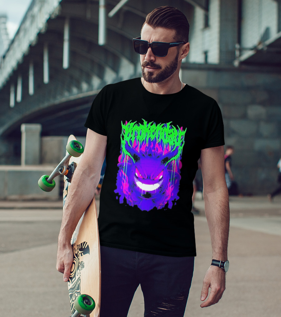 Brokenday Gengar Shadow Ball Bootleg Purple Neon T-Shirt
