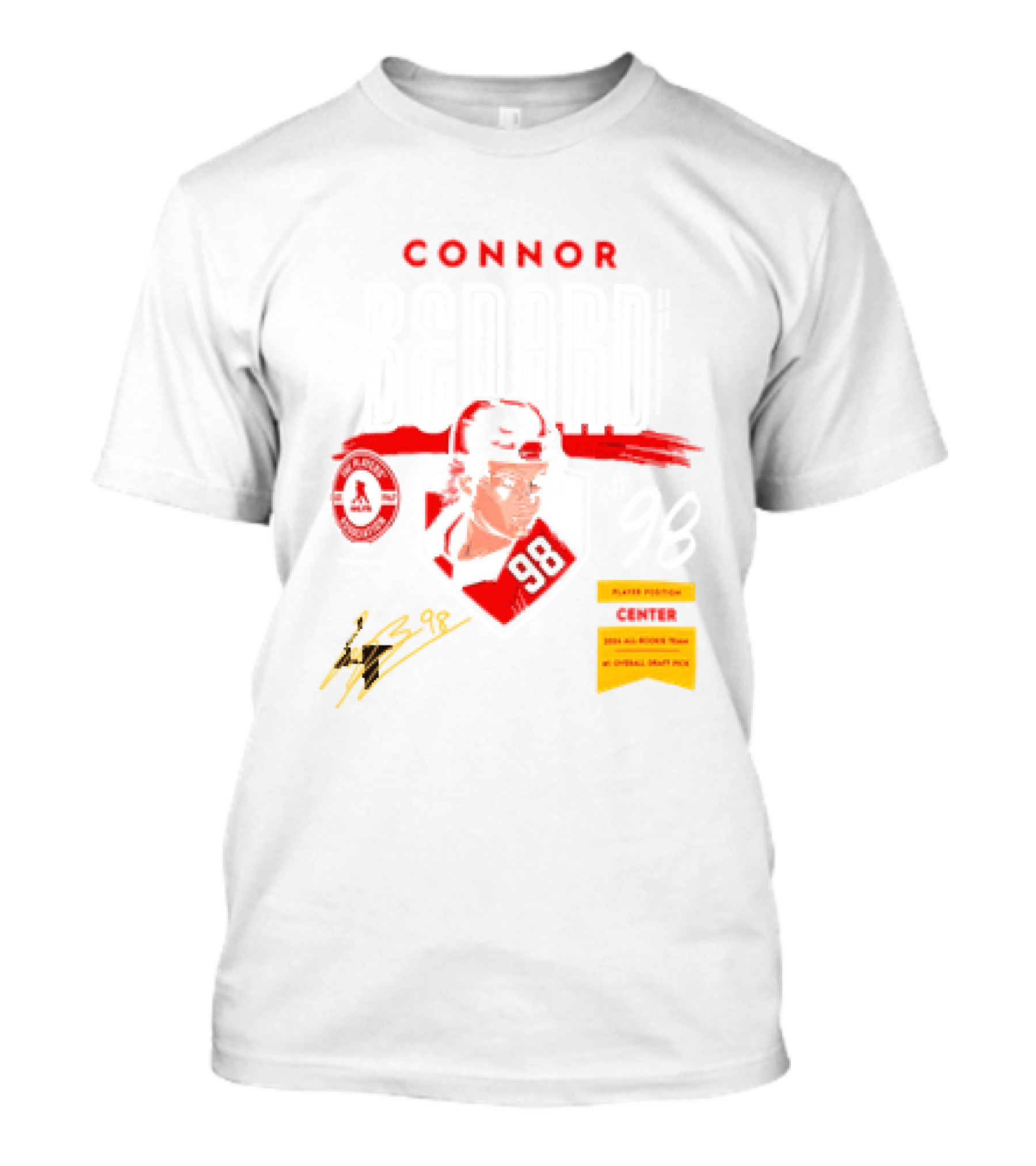 Connor Bedard Chicago Blackhawks #98 Rookie Spotlight Player Position Draft Pick T-Shirt