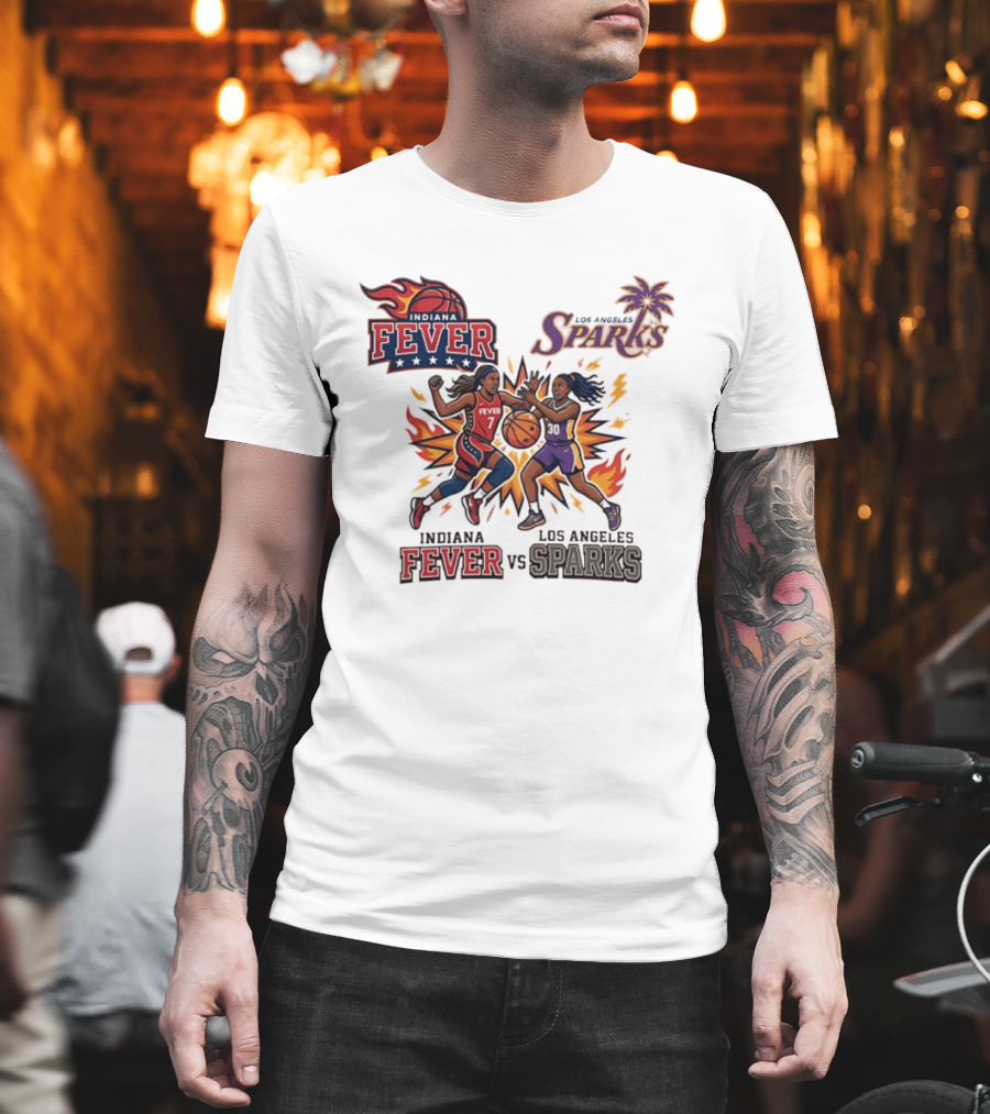 Indiana Fever Vs Los Angeles Sparks Basketball Players T-Shirt