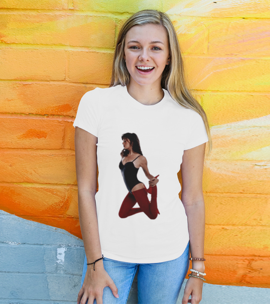 Rebecca Black Age Of The Exhibitionist Red Bodysuit And Stockings T-Shirt