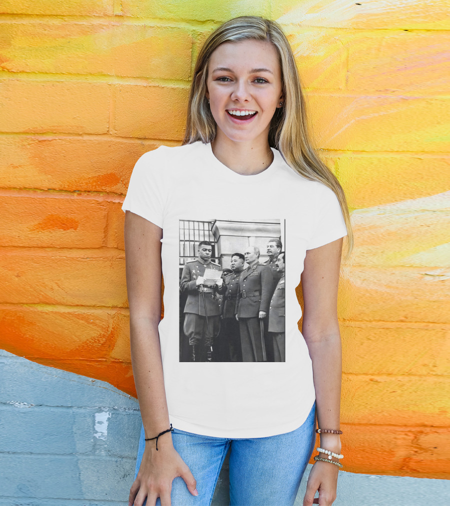 Kylian Mbappé In Historical Dictator Military Uniform Speech Photo T-Shirt