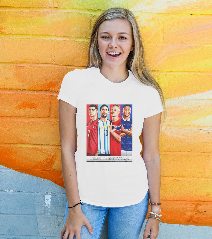 The Legends Ronaldo Messi Haaland Mbappe Football Stars T-Shirt