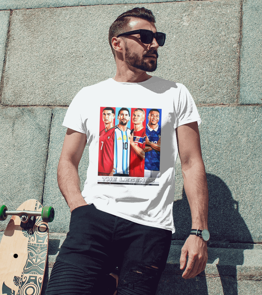 The Legends Ronaldo Messi Haaland Mbappe Football Stars T-Shirt