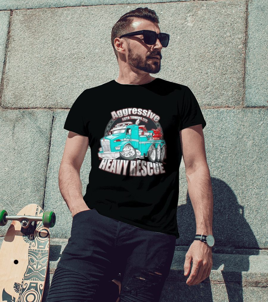 Aggressive Auto Towing Ltd Heavy Rescue Truck T-Shirt
