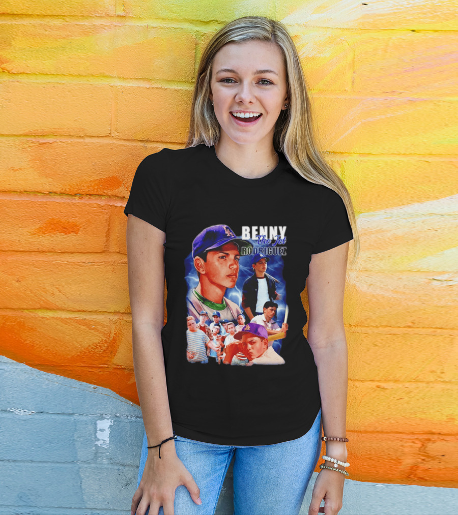 Benny The Jet Rodriguez Sandlot Baseball Movie Iconic Character Collage T-Shirt