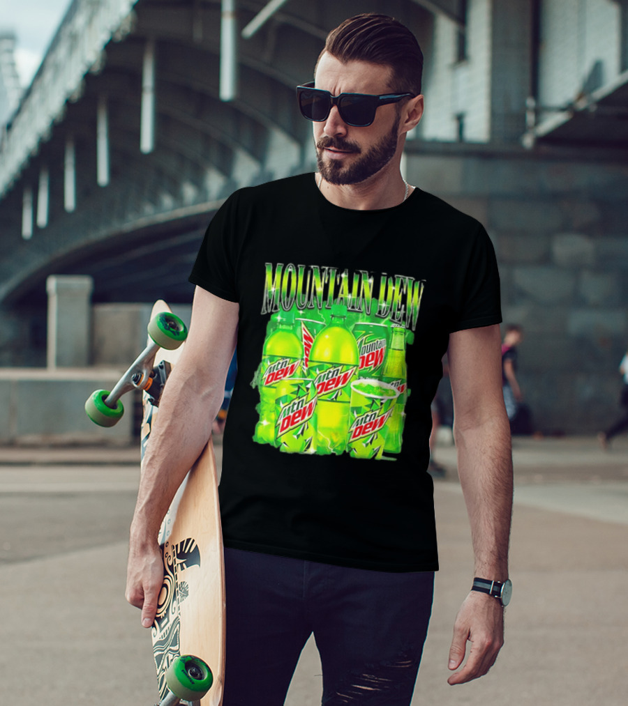 Mountain Dew Green Beverage Collection Bottles And Cans T-Shirt